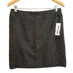 NWT Dalia Collection Women's Wool Blend Skirt Size 6 Gray Textured Knee Length